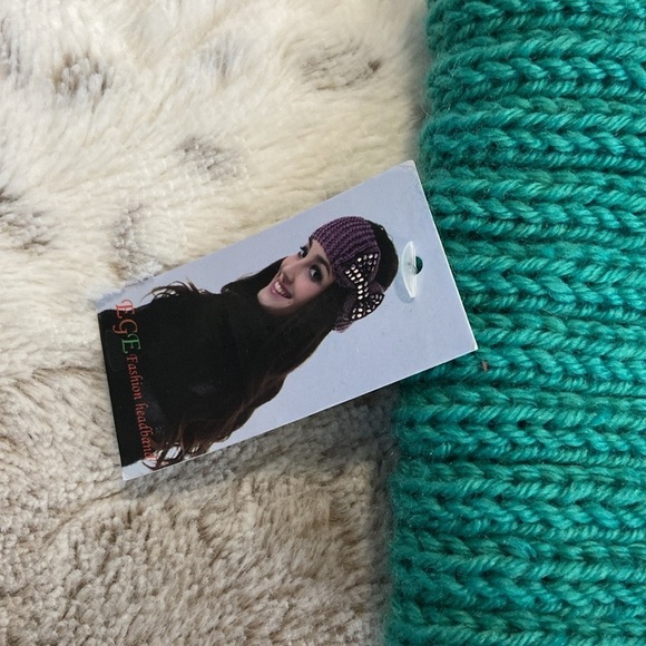 NWT! Green knit headband OS bling beaded rhinestones romantic quiet luxury fall - Picture 8 of 10
